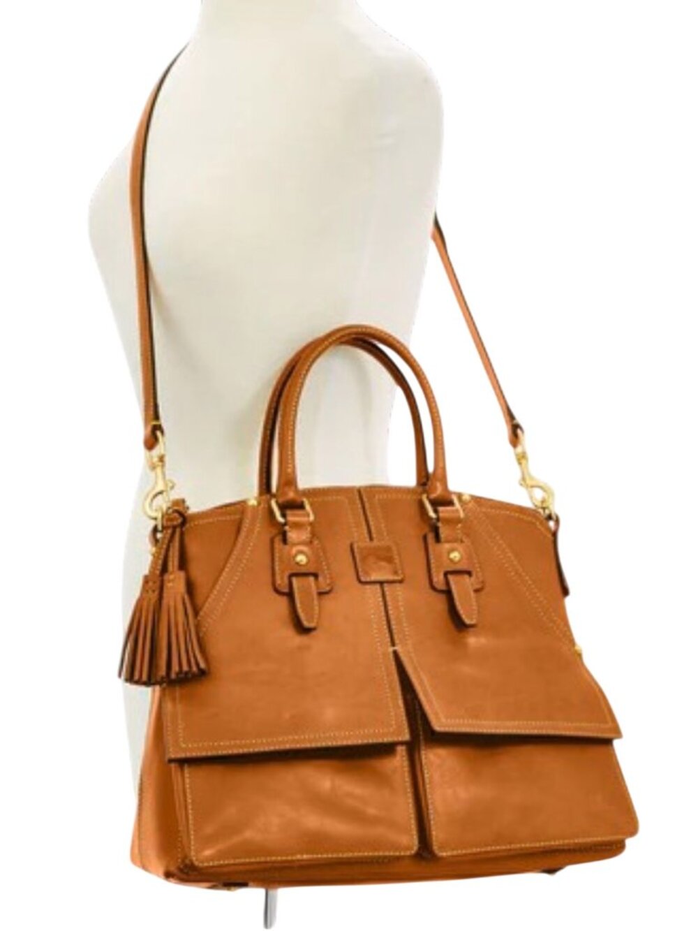 NWT Florentina Clayton Leather Satchel Natural 8L419-NA - Picture 5 of 14